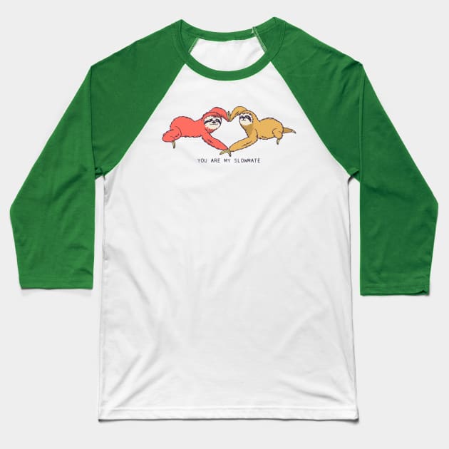 Slowmate Sloth Baseball T-Shirt by huebucket